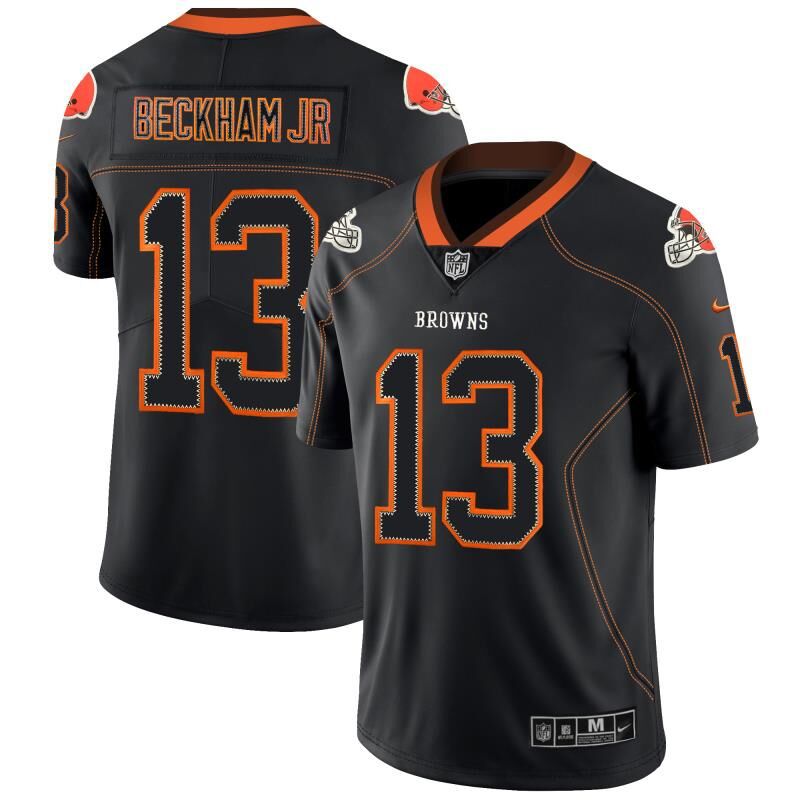 Men Cleveland Browns #13 Beckham Jr Nike Lights Out Black Color Rush Limited NFL Jerseys->cleveland browns->NFL Jersey